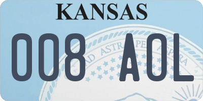 KS license plate 008AOL