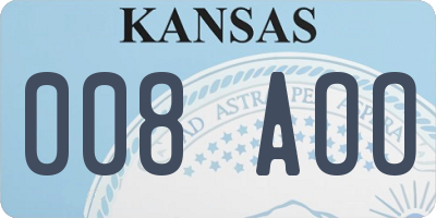 KS license plate 008AOO