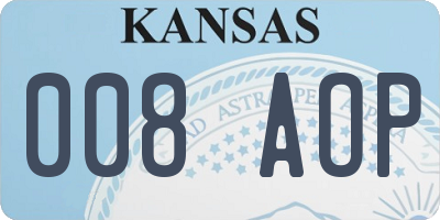 KS license plate 008AOP