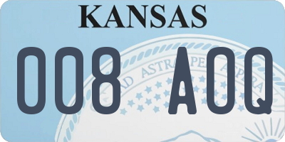 KS license plate 008AOQ