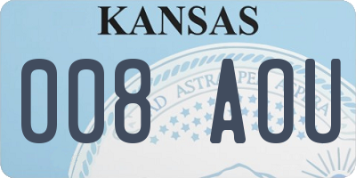 KS license plate 008AOU