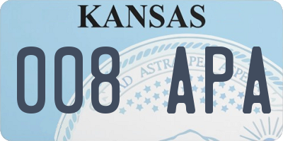 KS license plate 008APA