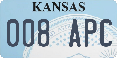 KS license plate 008APC