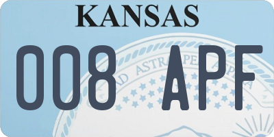 KS license plate 008APF