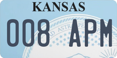 KS license plate 008APM
