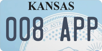KS license plate 008APP