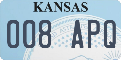 KS license plate 008APQ