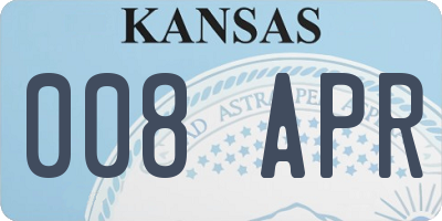KS license plate 008APR