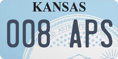 KS license plate 008APS