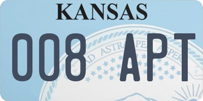 KS license plate 008APT