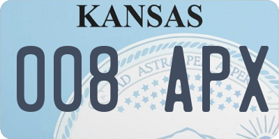 KS license plate 008APX