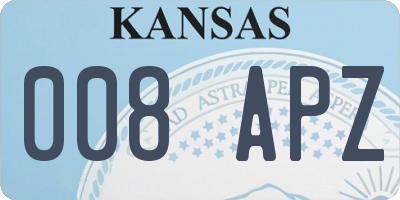 KS license plate 008APZ