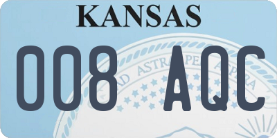KS license plate 008AQC