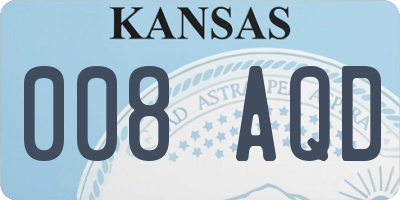 KS license plate 008AQD