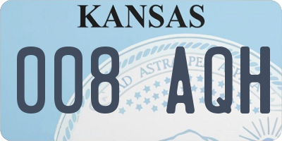 KS license plate 008AQH
