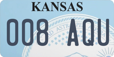 KS license plate 008AQU