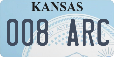 KS license plate 008ARC