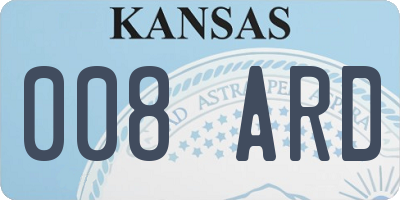 KS license plate 008ARD