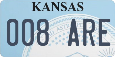 KS license plate 008ARE