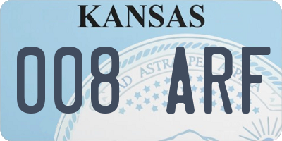 KS license plate 008ARF
