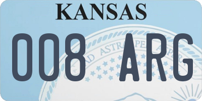 KS license plate 008ARG