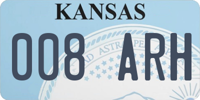 KS license plate 008ARH