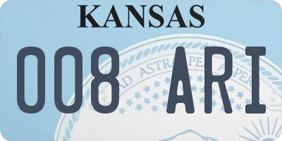 KS license plate 008ARI