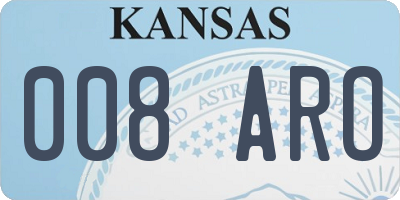 KS license plate 008ARO