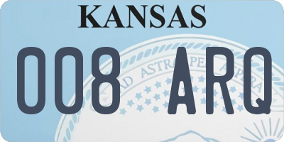 KS license plate 008ARQ