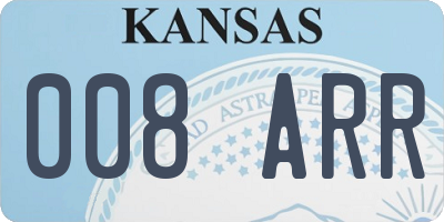 KS license plate 008ARR
