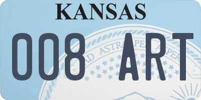 KS license plate 008ART