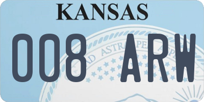 KS license plate 008ARW
