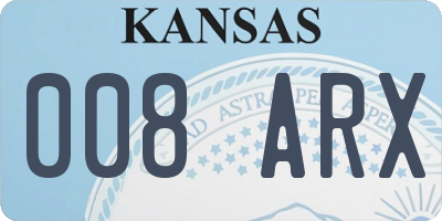 KS license plate 008ARX