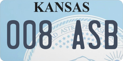 KS license plate 008ASB