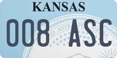 KS license plate 008ASC