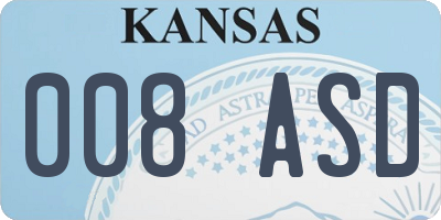 KS license plate 008ASD