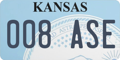 KS license plate 008ASE