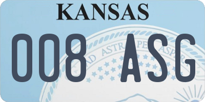 KS license plate 008ASG