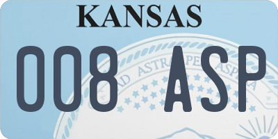 KS license plate 008ASP