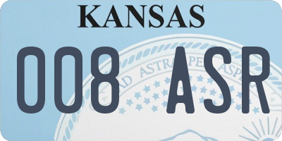 KS license plate 008ASR