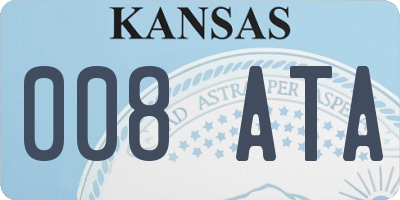 KS license plate 008ATA