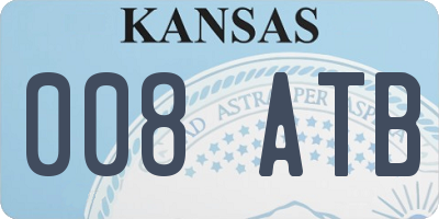 KS license plate 008ATB