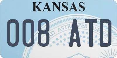 KS license plate 008ATD