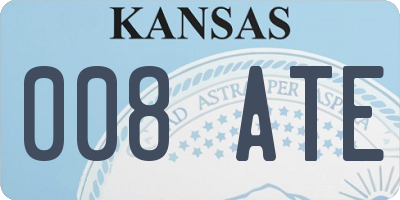KS license plate 008ATE