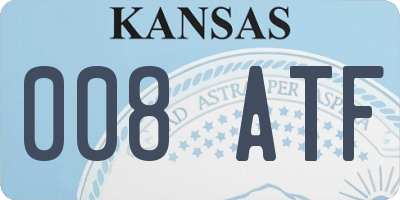 KS license plate 008ATF