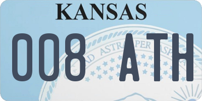 KS license plate 008ATH