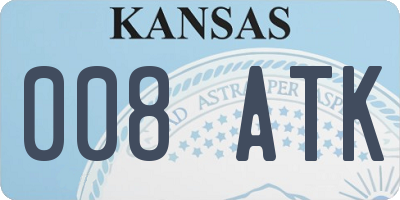 KS license plate 008ATK