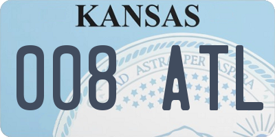 KS license plate 008ATL