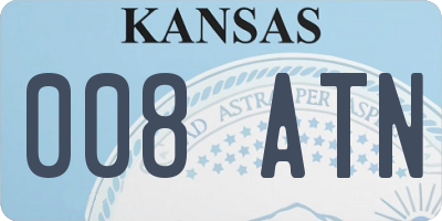 KS license plate 008ATN