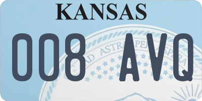 KS license plate 008AVQ